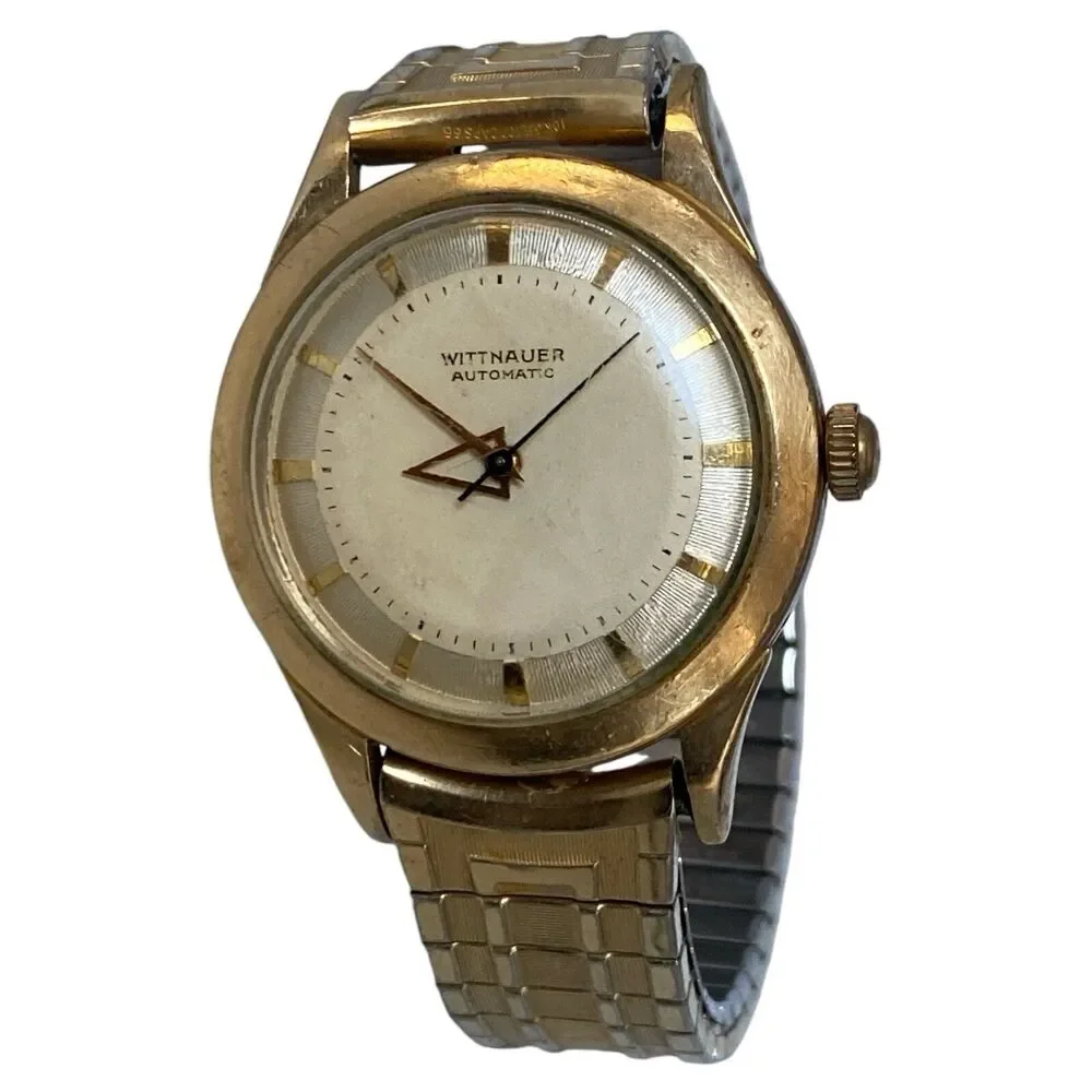 Vintage 1960’s Wittnauer 10kt GF Automatic Men's Wristwatch Running Strong